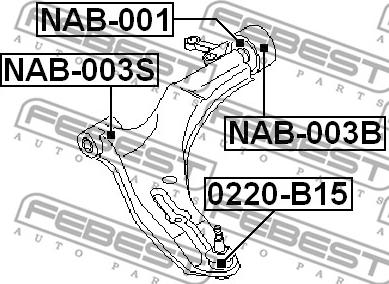 Febest NAB-003B - Piekare, Šķērssvira www.autospares.lv