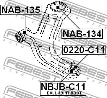 Febest 0220-C11 - Ball Joint www.autospares.lv