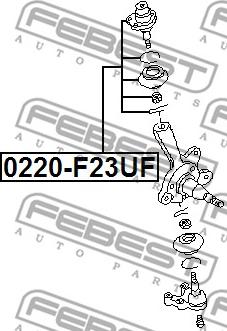 Febest 0220-F23UF - Balst / Virzošais šarnīrs www.autospares.lv