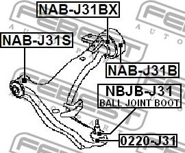 Febest 0220-J31 - Ball Joint www.autospares.lv