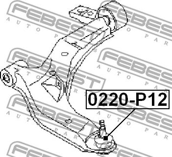 Febest 0220-P12 - Шаровая опора, несущий / направляющий шарнир www.autospares.lv