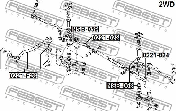 Febest NSB-059 - Bukse, Stūres svira www.autospares.lv