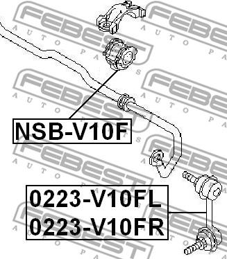 Febest 0223-V10FR - Stiepnis / Atsaite, Stabilizators www.autospares.lv