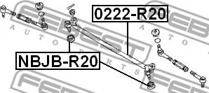 Febest 0222-R20 - Aksiālais šarnīrs, Stūres šķērsstiepnis www.autospares.lv