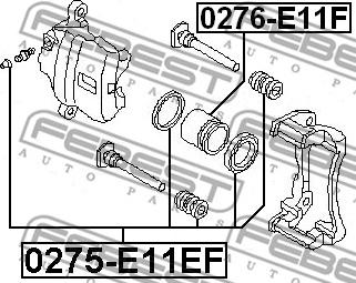 Febest 0276-E11F - Virzulis, Bremžu suports autospares.lv