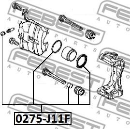 Febest 0275-J11F - Remkomplekts, Bremžu suports www.autospares.lv