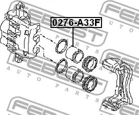 Febest 0276-A33F - Virzulis, Bremžu suports www.autospares.lv