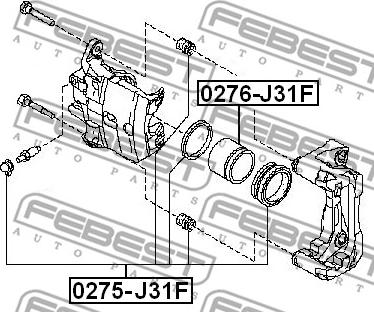 Febest 0276-J31F - Virzulis, Bremžu suports www.autospares.lv