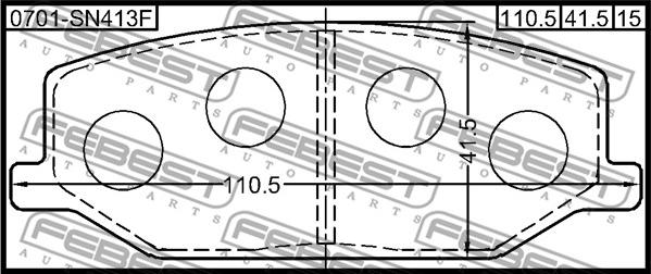 Febest 0701-SN413F - Bremžu uzliku kompl., Disku bremzes www.autospares.lv