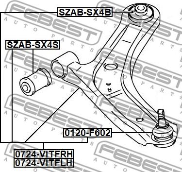 Febest 0724-VITFRH - Neatkarīgās balstiekārtas svira, Riteņa piekare www.autospares.lv