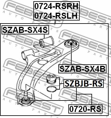 Febest SZAB-SX4B - Piekare, Šķērssvira www.autospares.lv