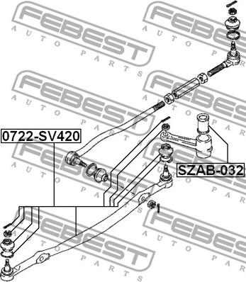 Febest 0722-SV420 - Aksiālais šarnīrs, Stūres šķērsstiepnis www.autospares.lv