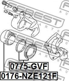 Febest 0775-GVF - Ремкомплект, тормозной суппорт www.autospares.lv