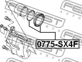 Febest 0775-SX4F - Remkomplekts, Bremžu suports www.autospares.lv