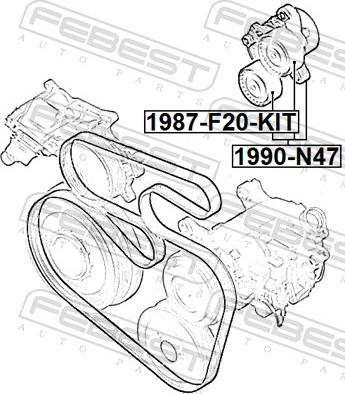 Febest 1990-N47 - Siksnas spriegotājs, Ķīļsiksna www.autospares.lv