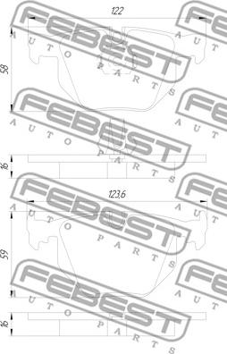 Febest 1901-F15R - Bremžu uzliku kompl., Disku bremzes www.autospares.lv