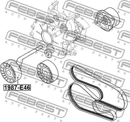 Febest 1987-E46 - Pulley, v-ribbed belt www.autospares.lv