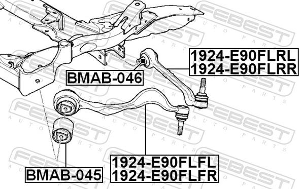 Febest 1924-E90FLFR - Neatkarīgās balstiekārtas svira, Riteņa piekare www.autospares.lv