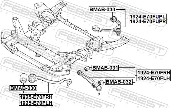 Febest 1924-E70FRH - Neatkarīgās balstiekārtas svira, Riteņa piekare www.autospares.lv