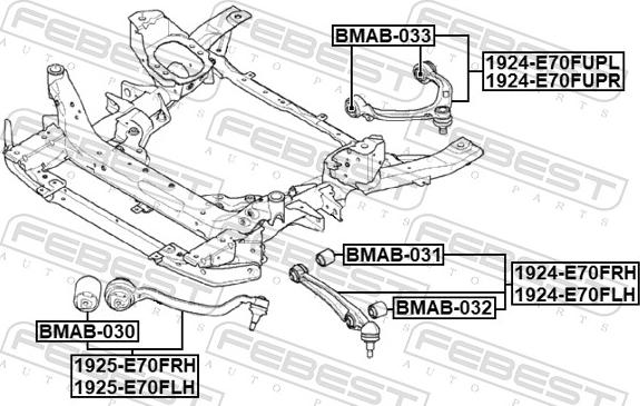 Febest 1924-E70FUPL - Neatkarīgās balstiekārtas svira, Riteņa piekare www.autospares.lv