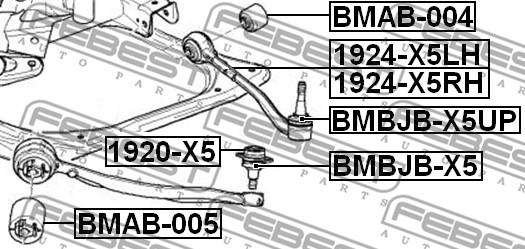 Febest 1920-X5 - Balst / Virzošais šarnīrs autospares.lv