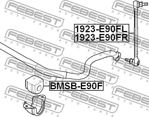 Febest 1923-E90FL - Stiepnis / Atsaite, Stabilizators www.autospares.lv