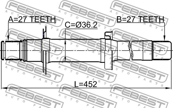 Febest 1412-ACTWD2RH - Piedziņas vārpsta www.autospares.lv