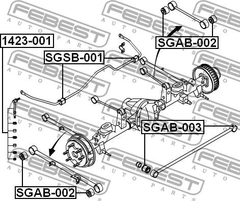 Febest 1423-001 - Stiepnis / Atsaite, Stabilizators www.autospares.lv