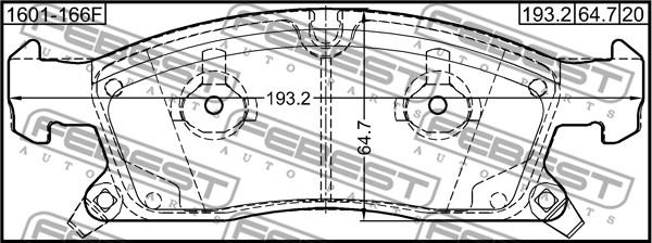 Febest 1601-166F - Bremžu uzliku kompl., Disku bremzes www.autospares.lv