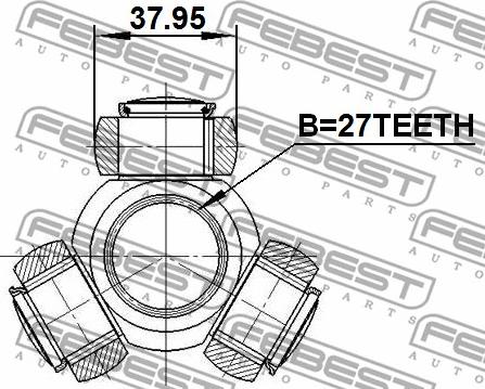 Febest 1616-221 - 'Tripod' šarnīrs, Piedziņas vārpsta www.autospares.lv