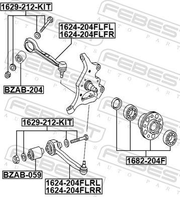 Febest 1624-204FLFL - Рычаг подвески колеса www.autospares.lv