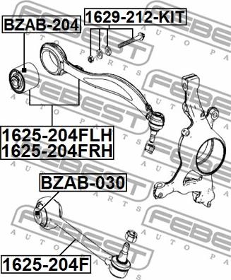 Febest BZAB-204 - Piekare, Šķērssvira www.autospares.lv