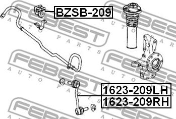 Febest BZSB-209 - Bearing Bush, stabiliser www.autospares.lv