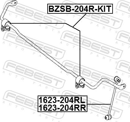 Febest 1623-204RR - Stiepnis / Atsaite, Stabilizators www.autospares.lv