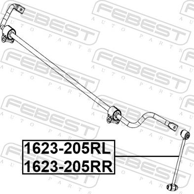 Febest 1623-205RR - Stiepnis / Atsaite, Stabilizators www.autospares.lv