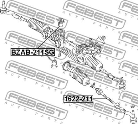 Febest 1622-211 - Осевой шарнир, рулевая тяга www.autospares.lv