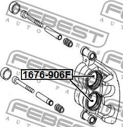 Febest 1676-906F - Virzulis, Bremžu suports www.autospares.lv