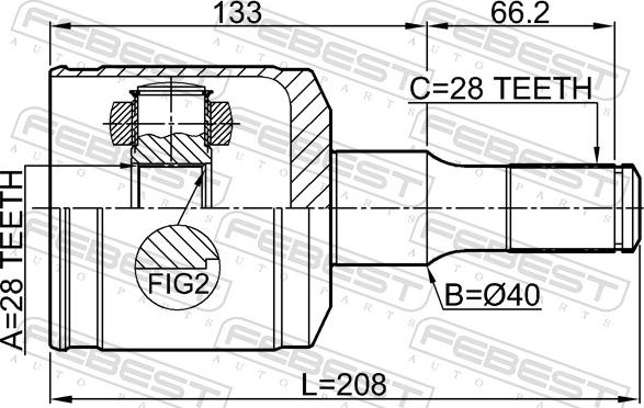 Febest 1011-TRB - Šarnīru komplekts, Piedziņas vārpsta www.autospares.lv