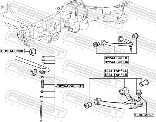 Febest 1024-TAHFLL - Neatkarīgās balstiekārtas svira, Riteņa piekare www.autospares.lv