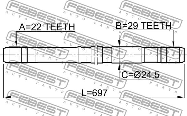 Febest 1112-NEXRH - Piedziņas vārpsta www.autospares.lv