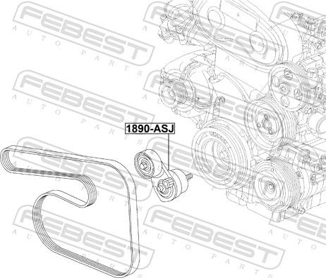 Febest 1890-ASJ - Siksnas spriegotājs, Ķīļsiksna www.autospares.lv