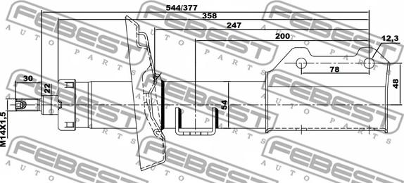 Febest 18660628FR - Amortizators autospares.lv