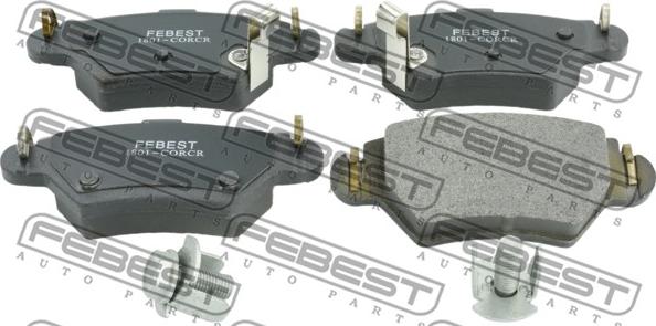 Febest 1801-CORCR - Тормозные колодки, дисковые, комплект www.autospares.lv