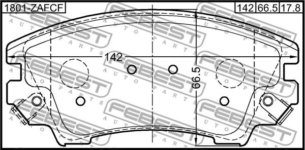 Febest 1801-ZAFCF - Bremžu uzliku kompl., Disku bremzes www.autospares.lv