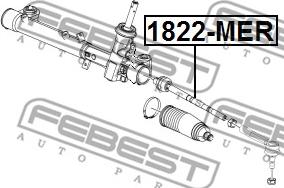 Febest 1822-MER - Aksiālais šarnīrs, Stūres šķērsstiepnis www.autospares.lv