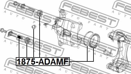 Febest 1875-ADAMF - Remkomplekts, Bremžu suports www.autospares.lv