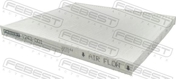 Febest 1243-001 - Filtrs, Salona telpas gaiss www.autospares.lv