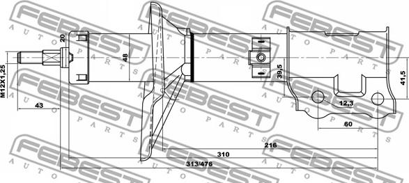 Febest 12666694FL - Amortizators www.autospares.lv