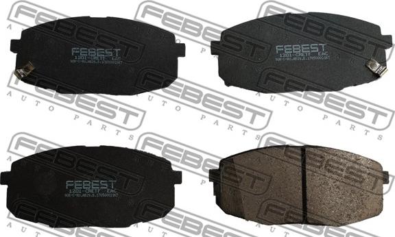 Febest 1201-CRETF - Bremžu uzliku kompl., Disku bremzes www.autospares.lv