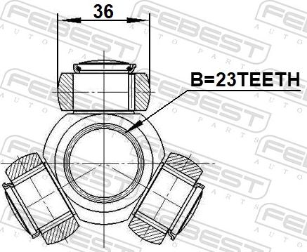 Febest 1216-CRE16 - 'Tripod' šarnīrs, Piedziņas vārpsta www.autospares.lv